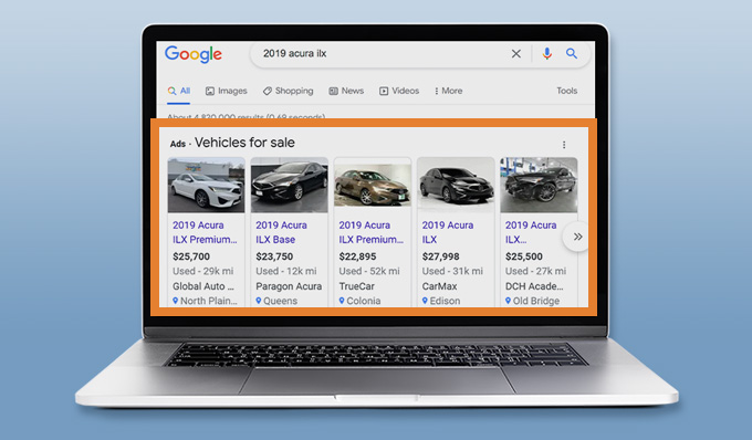 Google Ads displayed on laptop